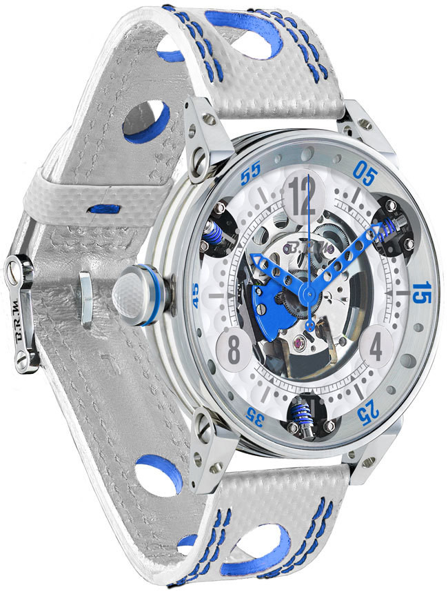 Review Brm Gulf Watch Replica BRM Golf White Skeleton Dial Blue GF6-44-SA-SQ-ABLF