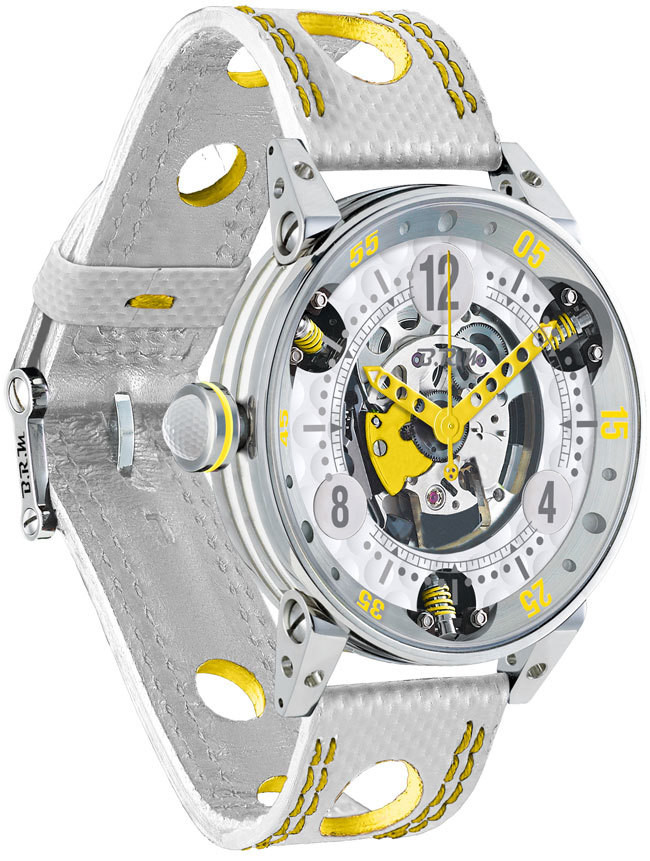 Review Brm Gulf Watch Replica BRM Golf White Skeleton Dial Yellow GF6-44-SA-SQ-AJ - Click Image to Close