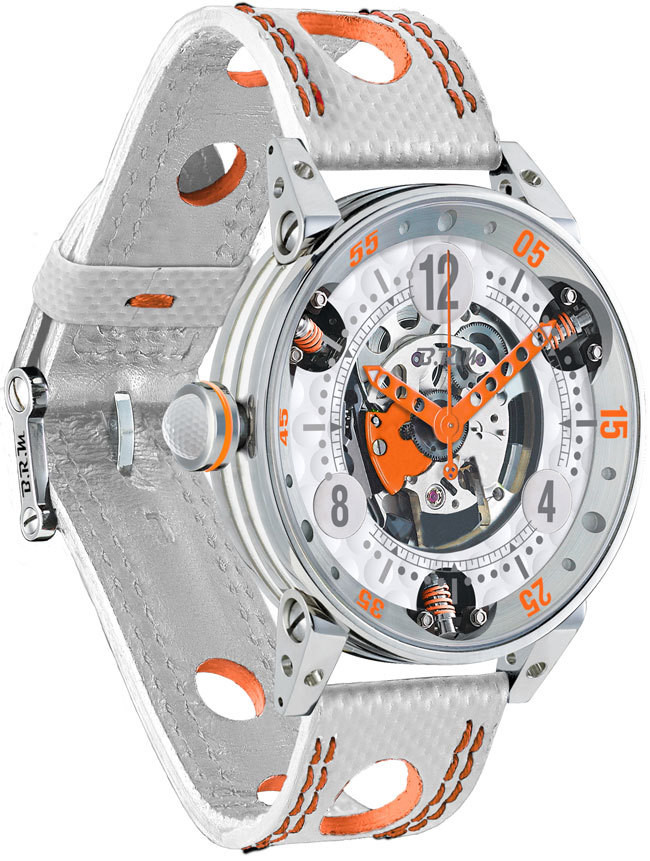 Review Brm Gulf Watch Replica BRM Golf White Skeleton Dial Orange GF6-44-SA-SQ-AO - Click Image to Close