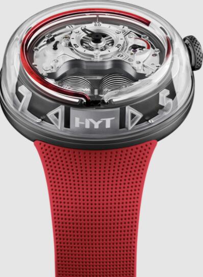 Review HYT H5 Red fluid Replica Watch H02248