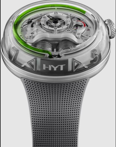 Review HYT H5 Green fluid Replica Watch H02351