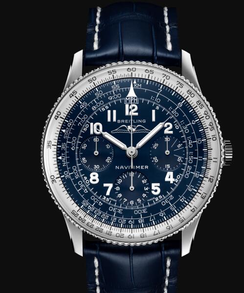 Review Breitling Navitimer 1959 Edition Platinum - Blue Replica Watch LB0910211C1P1