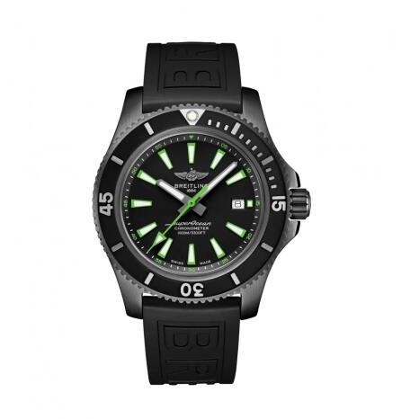 Review Breitling Superocean 46 Blacksteel Replica Watch M173671A1B1S1