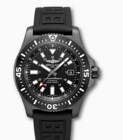 Review Breitling Superocean 44 Special DLC-Coated Stainless Steel Black M17393131B1S1 Replica Watch - Click Image to Close