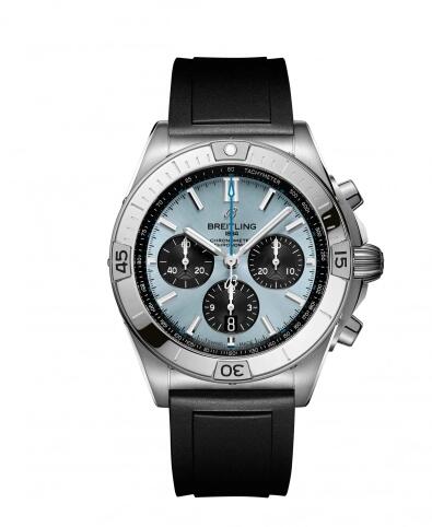 Review Breitling Chronomat B01 42 Stainless Steel Platinum Ice Blue Replica Watch PB0134101C1S1