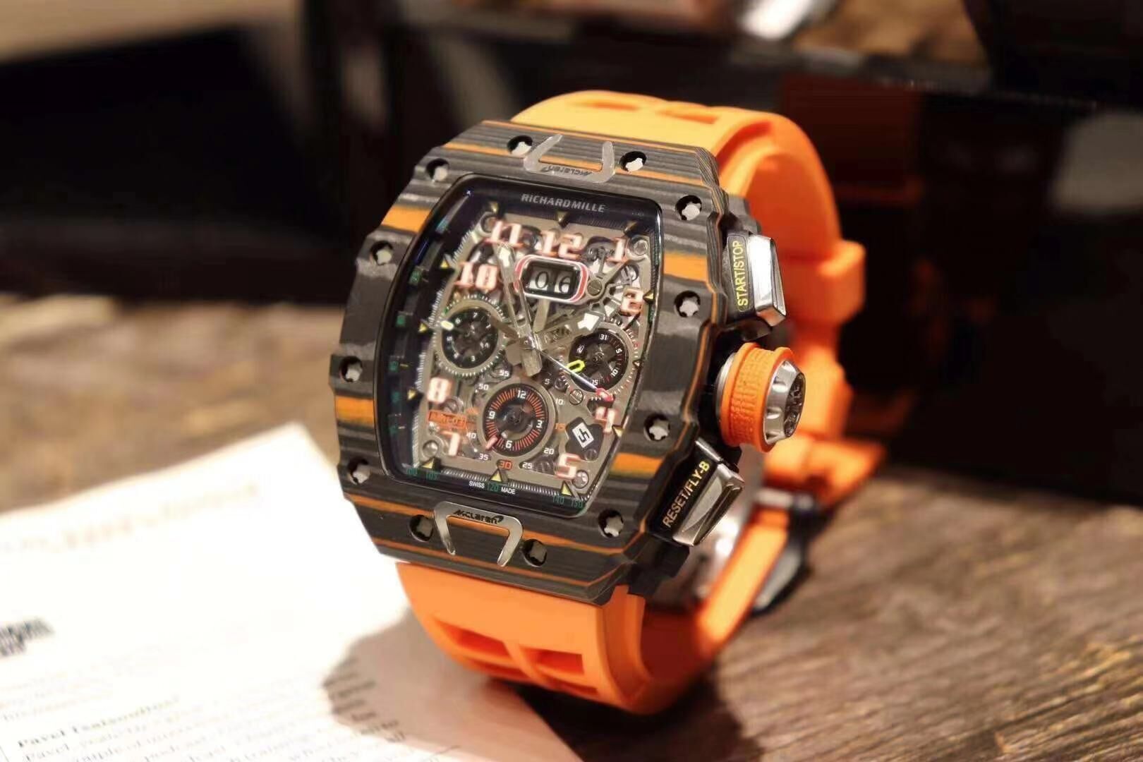 Review Richard Mille RM 11-03 McLaren Replica watch orange band - Click Image to Close