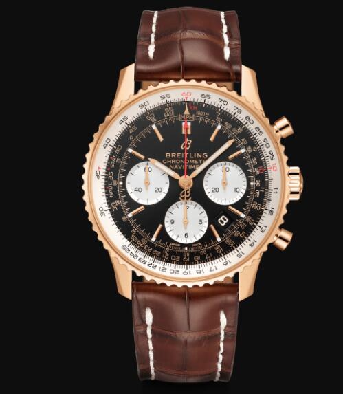 Review Breitling Navitimer B01 Chronograph 43 18k Red Gold - Black Replica Watch RB0121211B1P1