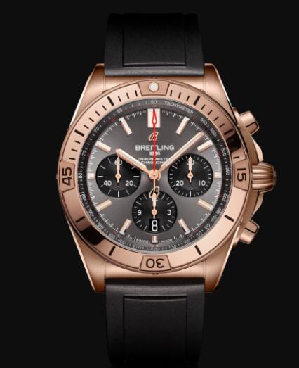 Review Replica Breitling Chronomat B01 42 18k Red Gold - Anthracite Watch RB0134101B1S1 - Click Image to Close