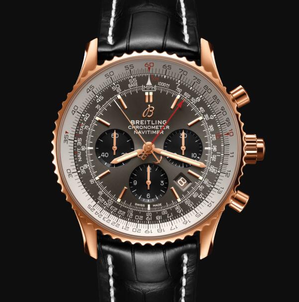 Review Breitling Navitimer B03 Chronograph Rattrapante 45 18k Red Gold Replica Watch RB0311E61F1P1