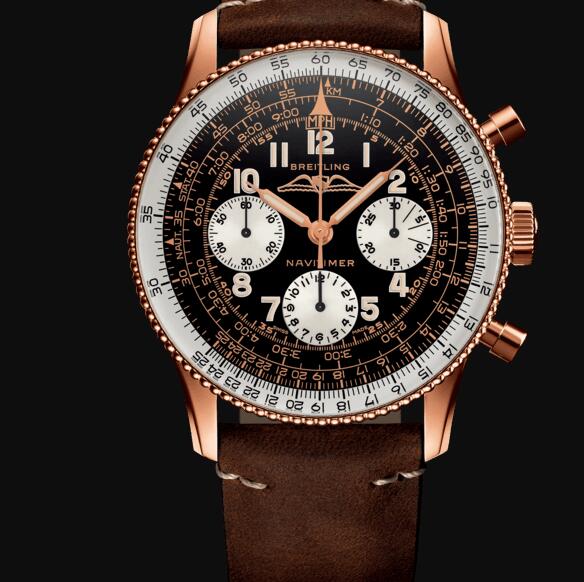 Review Breitling Navitimer 1959 Edition 18k Red Gold - Black Replica Watch RB0910371B1X1