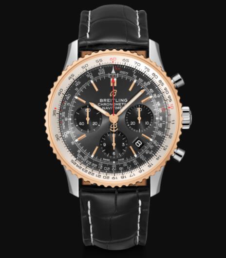 Review Breitling Navitimer B01 Chronograph 43 Stainless Steel & 18k Red Gold - Anthracite Replica Watch UB0121211F1P1 - Click Image to Close