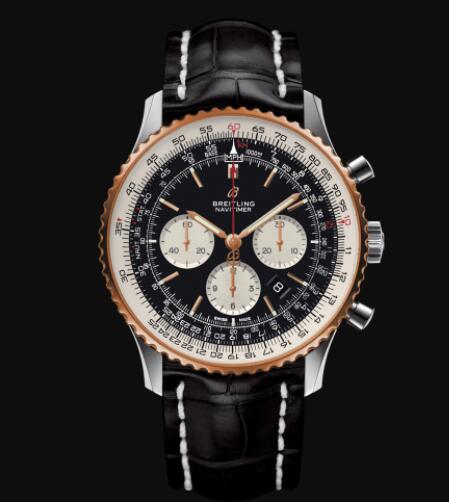 Review Breitling Navitimer B01 Chronograph 46 Stainless Steel & 18k Red Replica Watch UB0127211B1P1 - Click Image to Close