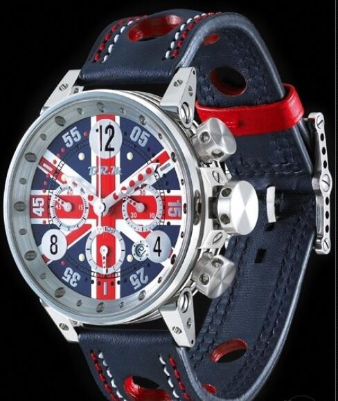 Review Replica B.R.M Watch V12-44 Union Jack England V12-44-CDUK Polished Stainless Steel