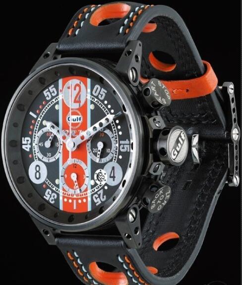 Review Replica B.R.M Watch V12-44 Gulf V12-44-GU-N-AG-1 Black PVD Brushed Stainless Steel - Black Dial
