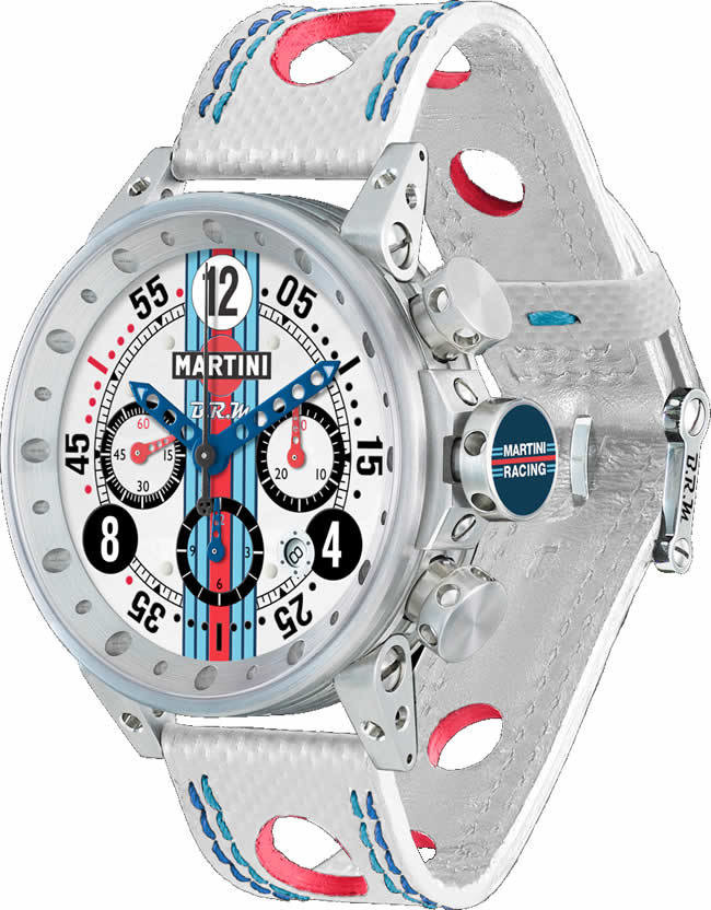 Review BRM V-12 watches for sale BRM Martini Racing White Dial Limited Edition V12-44-MR-01 - Click Image to Close