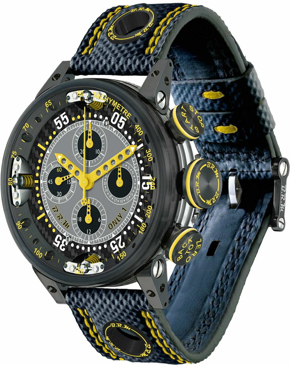 Review High Quality B.R.M Replica Watches For Sale BRM Chronograph Quantieme Perpetual Yellow V12SA-46-DTQ-J - Click Image to Close