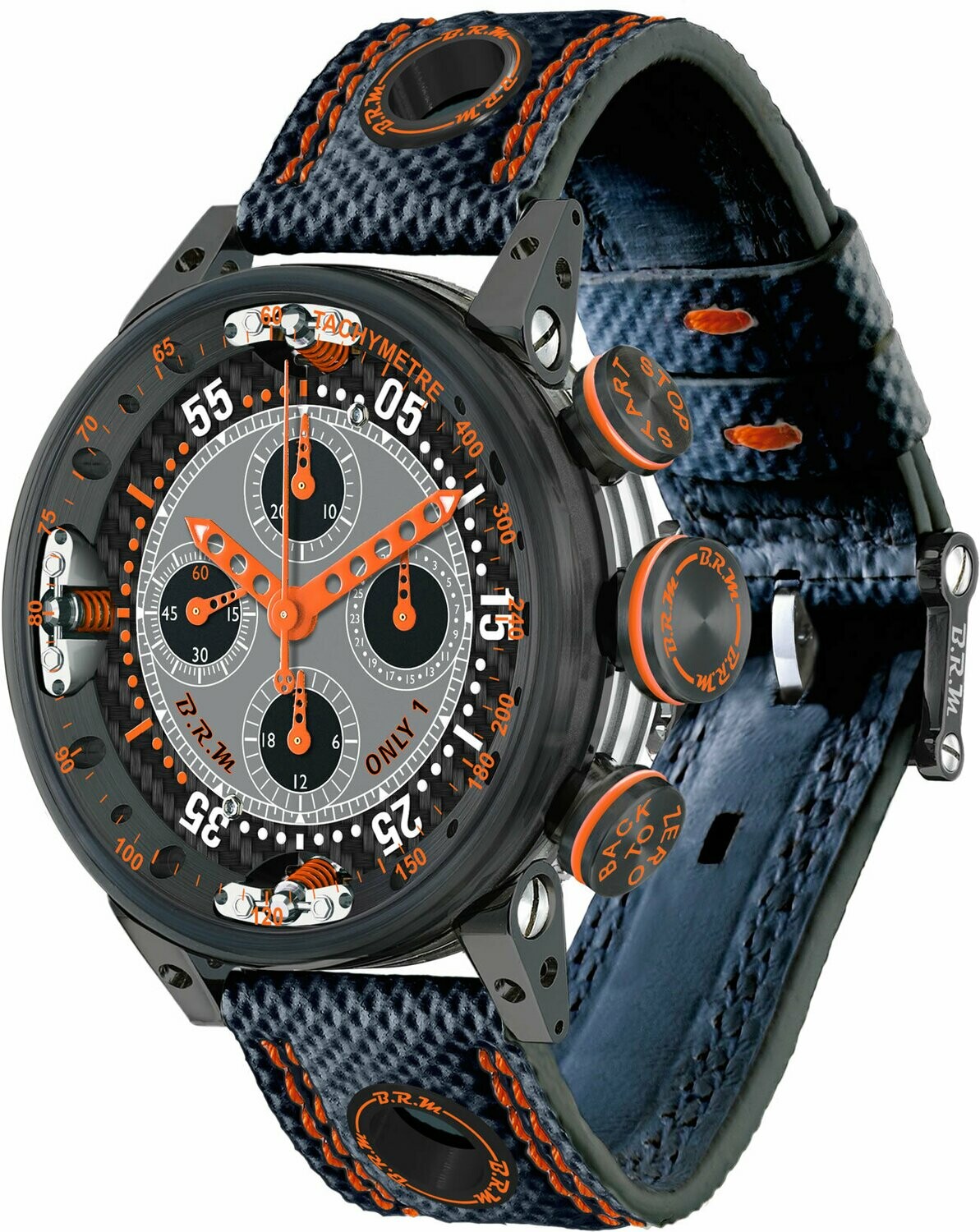 Review High Quality B.R.M Replica Watches For Sale BRM Chronograph Quantieme Perpetual Orange V12SA-46-DTQ-O - Click Image to Close