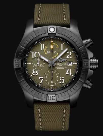 Review Breitling Avenger Chronograph 45 Night Mission DLC-Coated Titanium Replica Watch V13317101L1X2