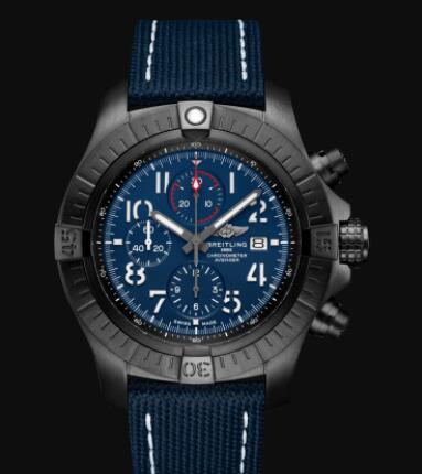 Review Breitling Super Avenger Chronograph 48 Night Mission DLC-Coated Titanium - Blue Replica Watch V13375101C1X1