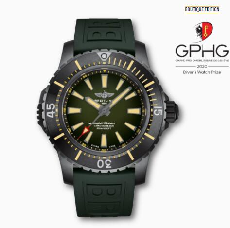 Review Breitling Superocean Automatic 48 DLC-Coated Titanium Green V17369241L1S2 Replica Watch