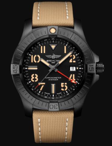 Review Replica Breitling Avenger Automatic GMT 45 Night Mission DLC-Coated Titanium - Black Bold Watch V32395101B1X1