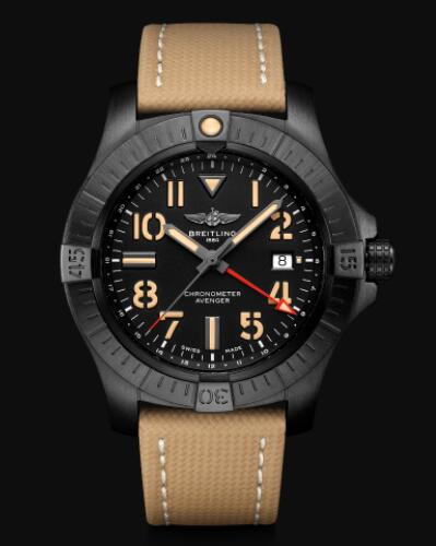 Review Replica Breitling Avenger Automatic GMT 45 Night Mission DLC-Coated Titanium - Black Bold Watch V32395101B1X2