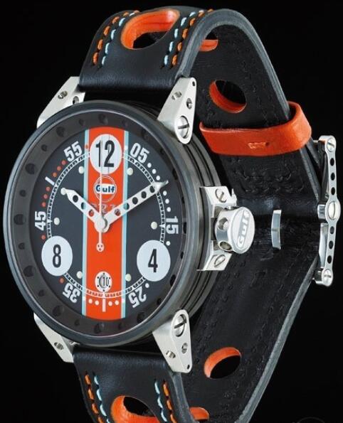 Review B.R.M Watch Fake V6-44 Gulf V6-44-GU-N-AG-1 Brushed Stainless Steel - Black Dial - Click Image to Close