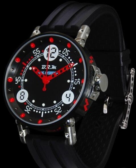 Review Replica Watch B.R.M V6-44 Hybride DL B.R.M Watch V6-44 Hybride V6-44-HB-DL-CN-AR Steel Black PVP - Rubber Strap