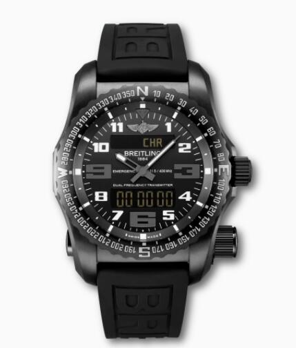 Review Breitling Emergency DLC-Coated Titanium Black V7632522/BC46/156S/V20DSA.4 Replica Watch - Click Image to Close