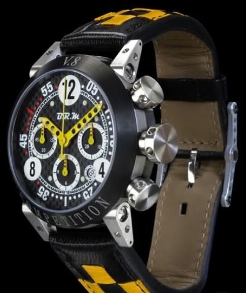 Review Replica B.R.M Watch V8-44 Competition V8-44-COMPETITION Brushed Titanium - Black and Grey Checkered
