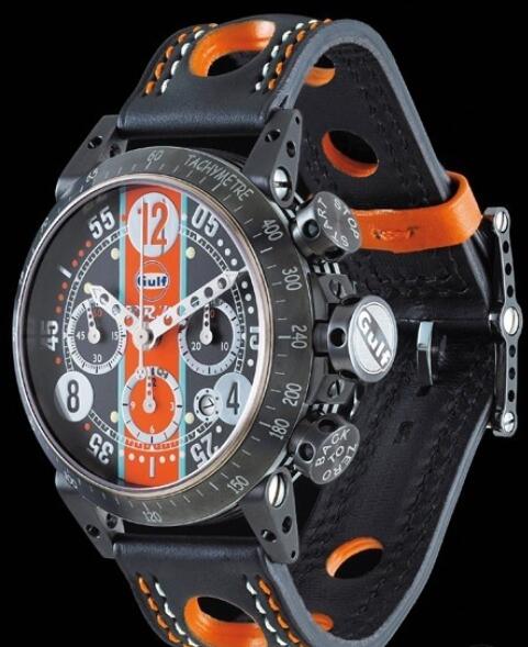 Review Replica B.R.M GUL Watch V8-44 Gulf V8-44-GU Black PVD Brushed Stainless Steel